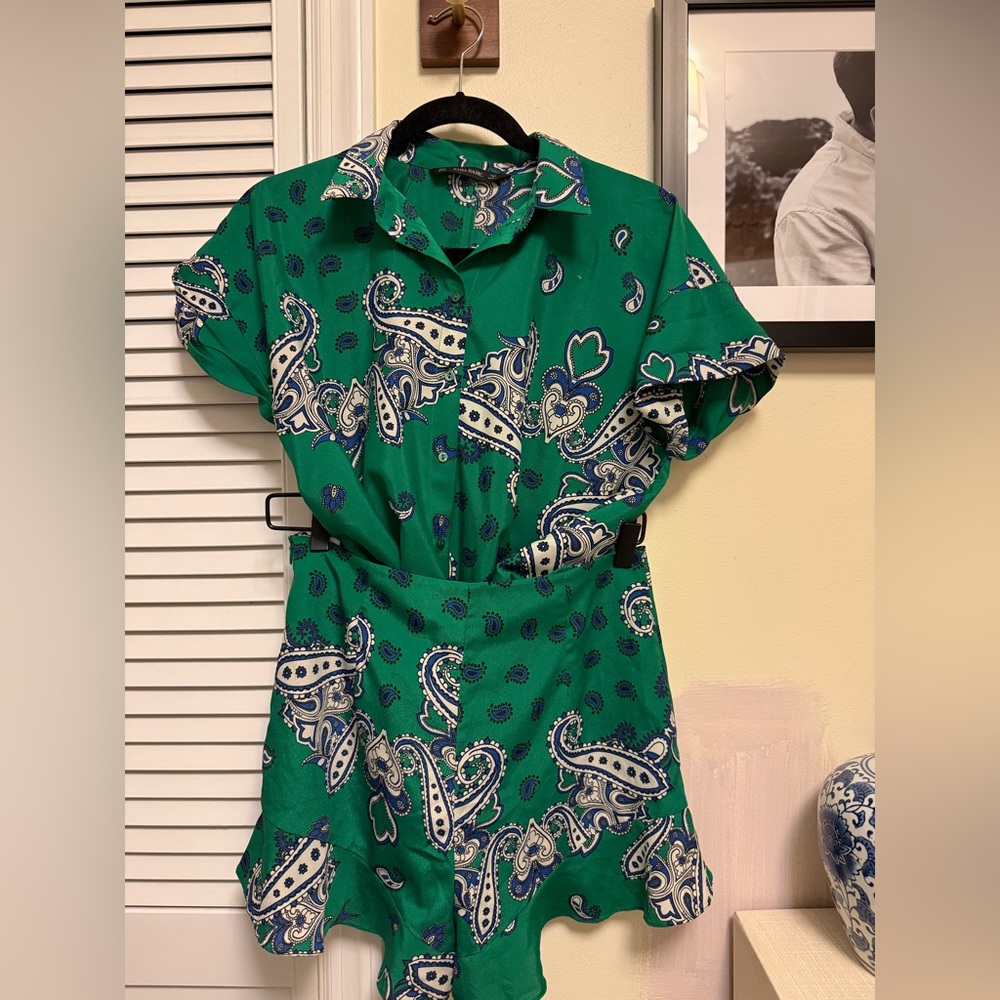 Zara Green Paisley Set